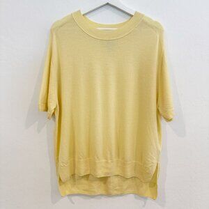 Maeve Merino Wool Short Sleeve Knit Sweater Anthropologie‎ in Yellow Size Small